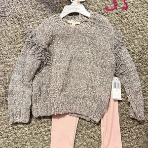 Jessica Simpson Gray and Pink Kids Matching Set